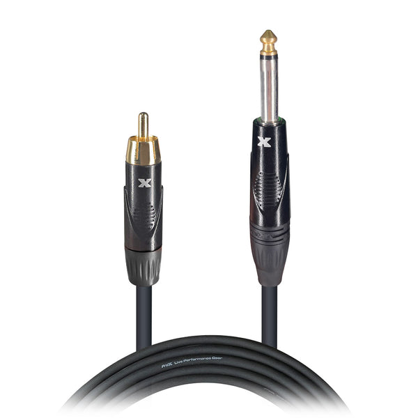 3 Ft. Unbalanced RCA Male to 1/4" Male High Performance Audio Cable