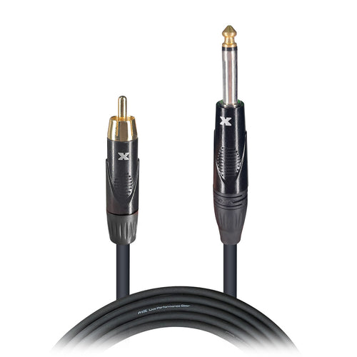 10 Ft. Unbalanced RCA Male to 1/4" Male High Performance Audio Cable