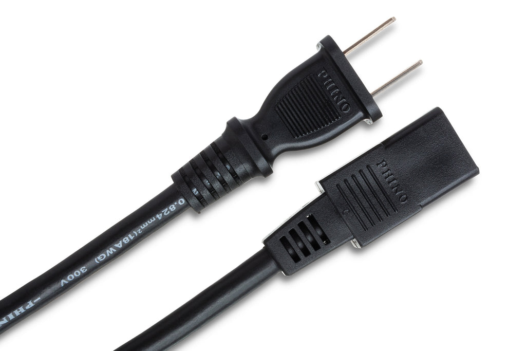 Power Cord, IEC C9 to NEMA 1-15P, 8 ft - Angle