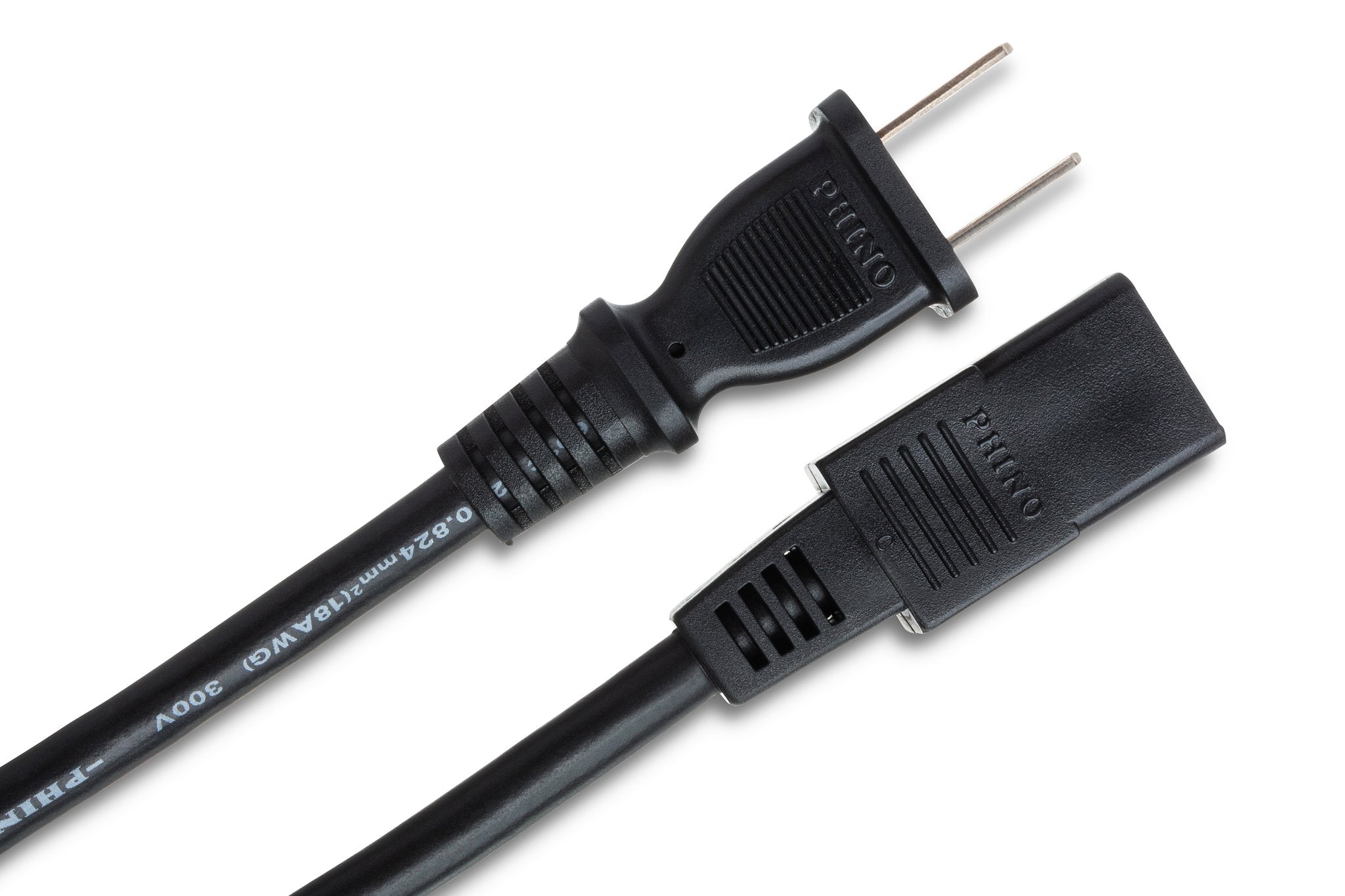 Power Cord, IEC C9 to NEMA 1-15P, 8 ft - Angle