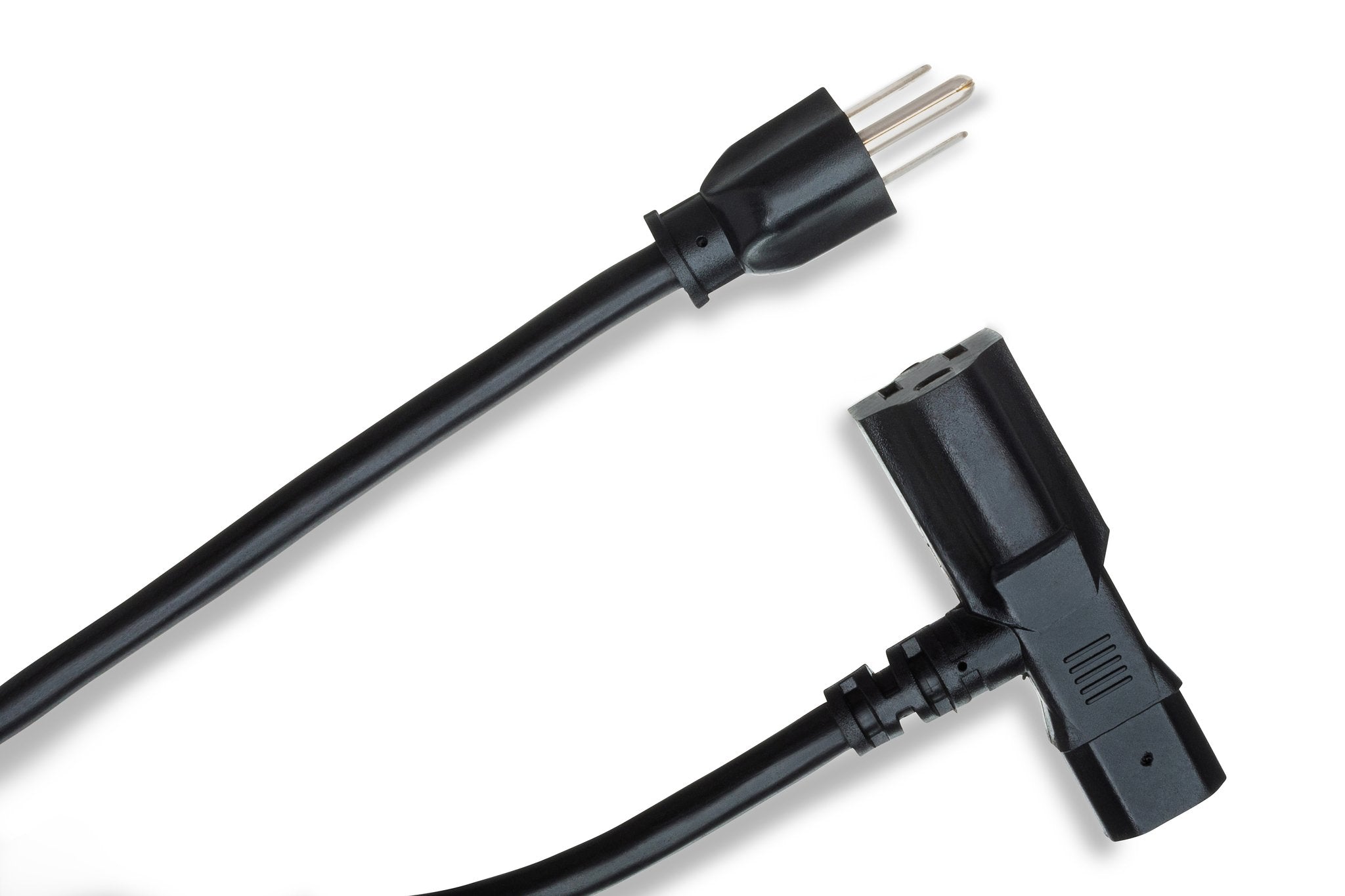 Power Cord, Piggyback IEC C13 to NEMA 5-15P - Angle