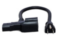 Power Cord, Piggyback IEC C13 to NEMA 5-15P - Front