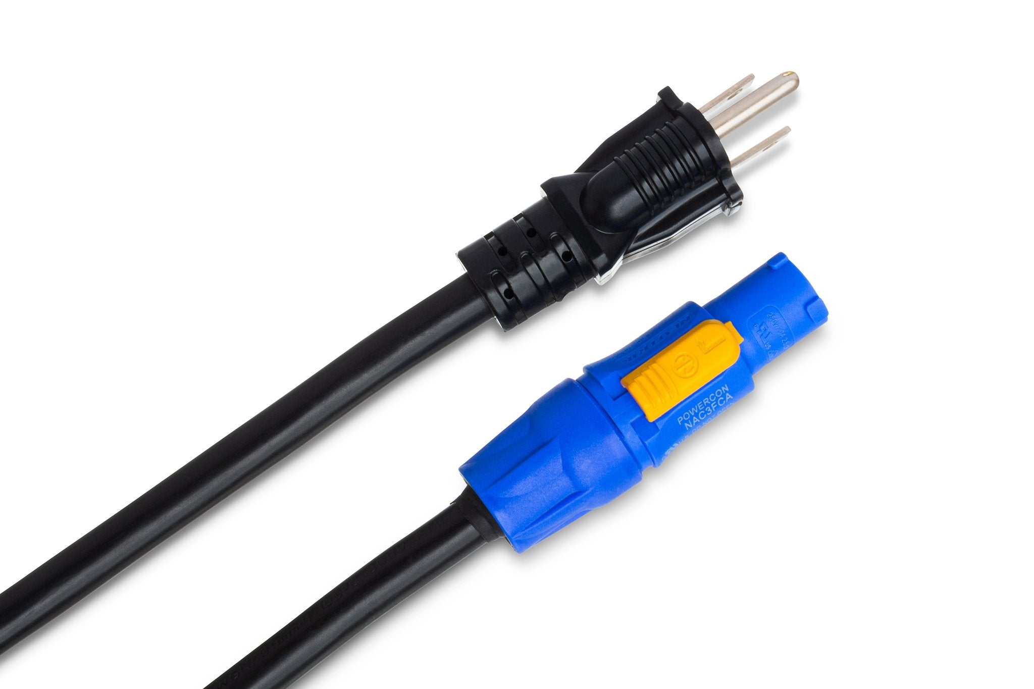 Power Cord, Neutrik PowerCON to Hosa NEMA 5-15P, 10 ft - Angle
