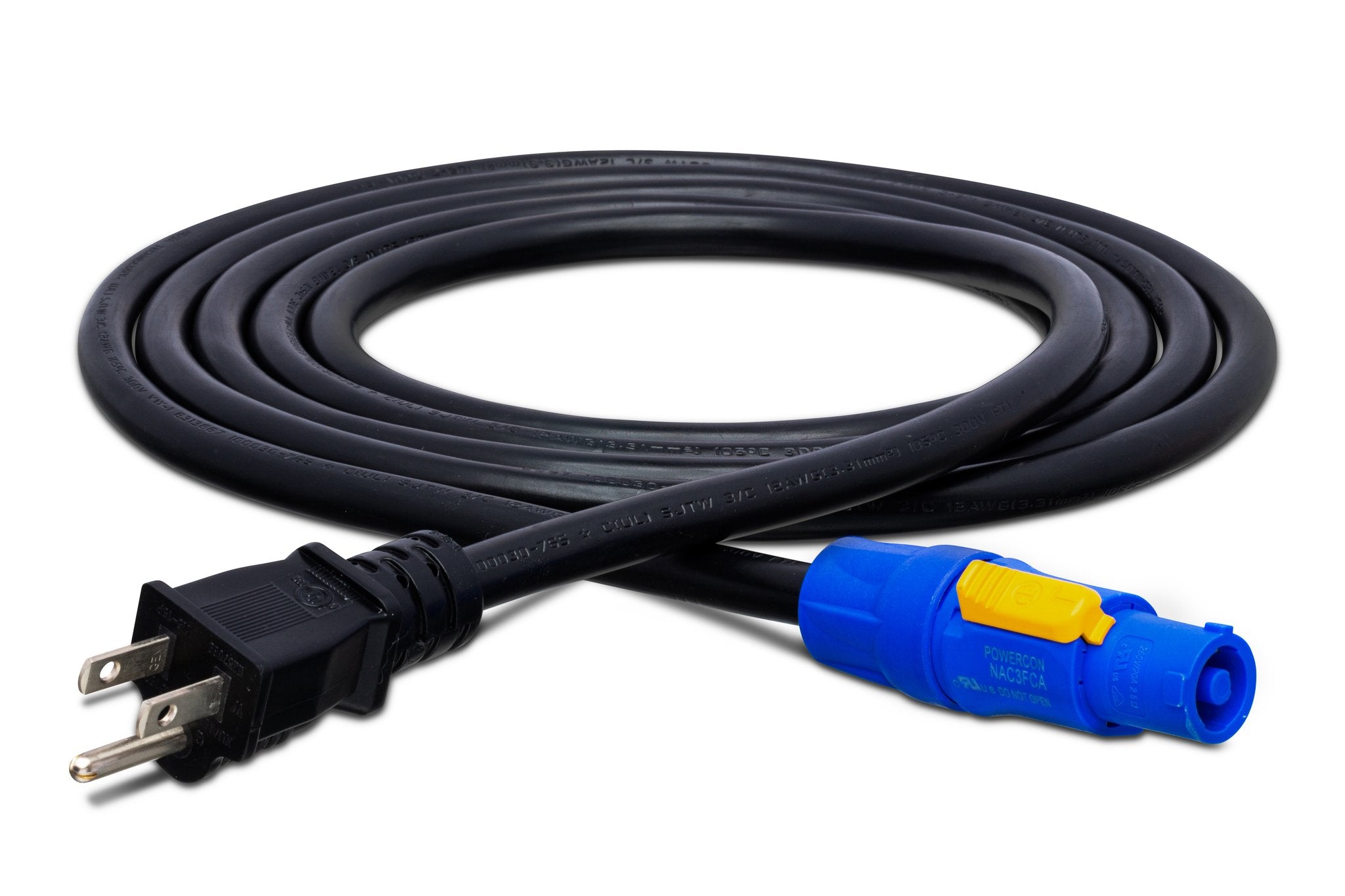 Power Cord, Neutrik PowerCON to Hosa NEMA 5-15P, 10 ft - Full