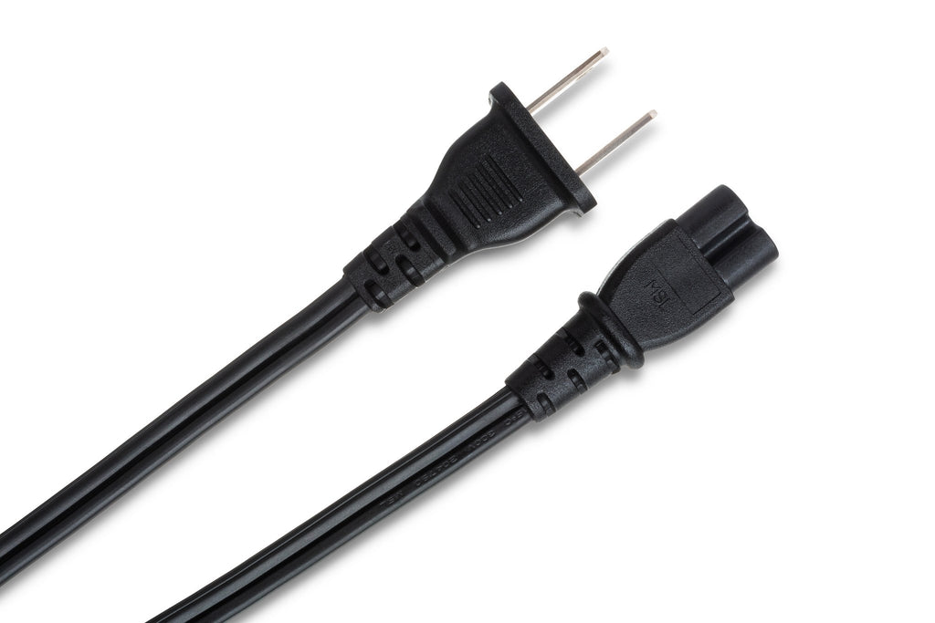 Power Cord, IEC C7 to NEMA 1-15P, 8 ft - Angle
