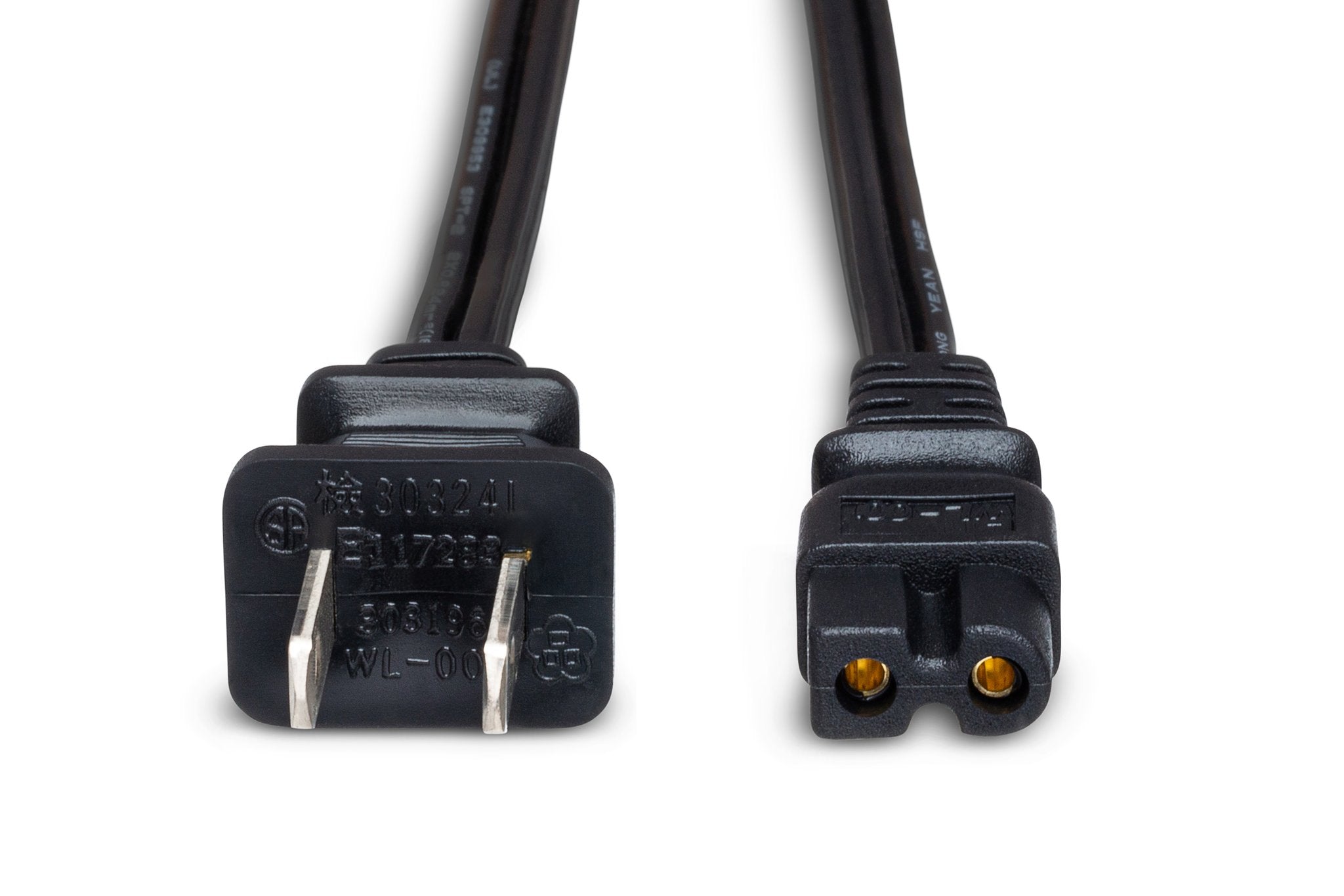 Power Cord, IEC C7 polarized to NEMA 1-15P, 8 ft - Front