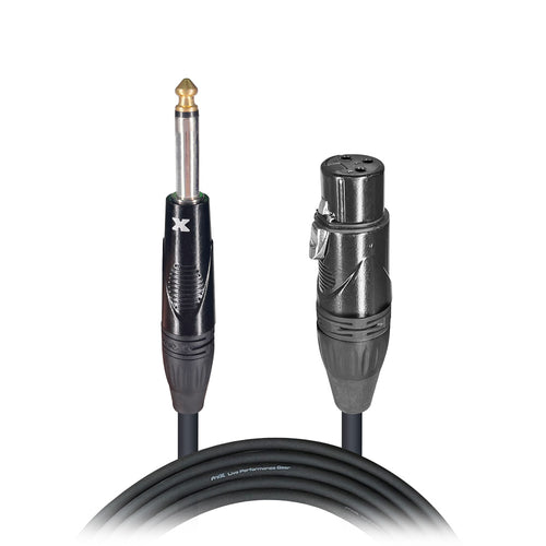 10 Ft. Unbalanced 1/4" TS to XLR3-F High Performance Audio Cable