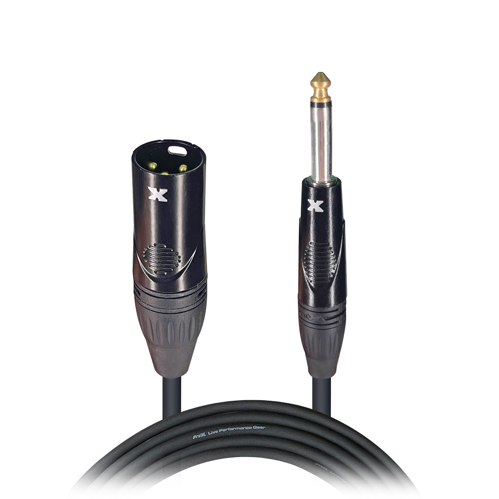 25 Ft. Unbalanced 1/4" TS to XLR3-M High Performance Audio Cable