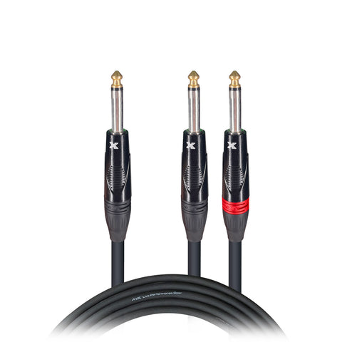 5 Ft. 1/4" TS-M to Dual 1/4" TS-M High Performance Audio Cable
