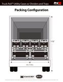 TruckPax Utility ATA Flight Case Truck Storage Road Case with Dividers Tray and 4" in casters - 24"x60"x30" Ext