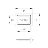 5x7" Acrylic Clear High Impact Recessed Dish