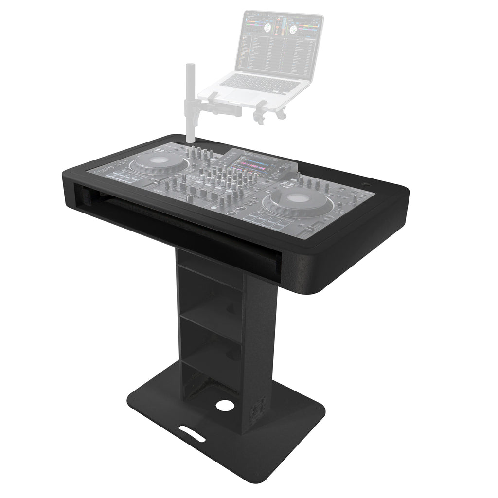 Control Tower DJ Podium with Road Cases for Pioneer DDJ-REV7 DDJ-FLX10 XDJ-XZ RANE Four - Black Finish