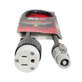2 Ft. 12AWG Gray to 120 VAC NEMA15R Female Edison Power for Power Connection compatible devices