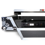 Flight Case For Pioneer DDJ-800 Digital Controller W-Sliding Laptop Shelf and Wheels &1U; Rackspace -Black on Black