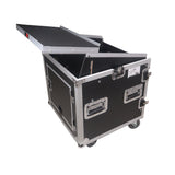 10U Vertical Rack Mount Flight Case with 10U Top for Mixer Combo Amp Rack with Laptop Shelf and Caster Wheels