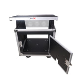10U Vertical Rack Mount Flight Case with 10U Top for Mixer Combo Amp Rack with Laptop Shelf and Caster Wheels