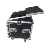 10U Vertical Rack Mount Flight Case with 10U Top for Mixer Combo Amp Rack with Laptop Shelf and Caster Wheels