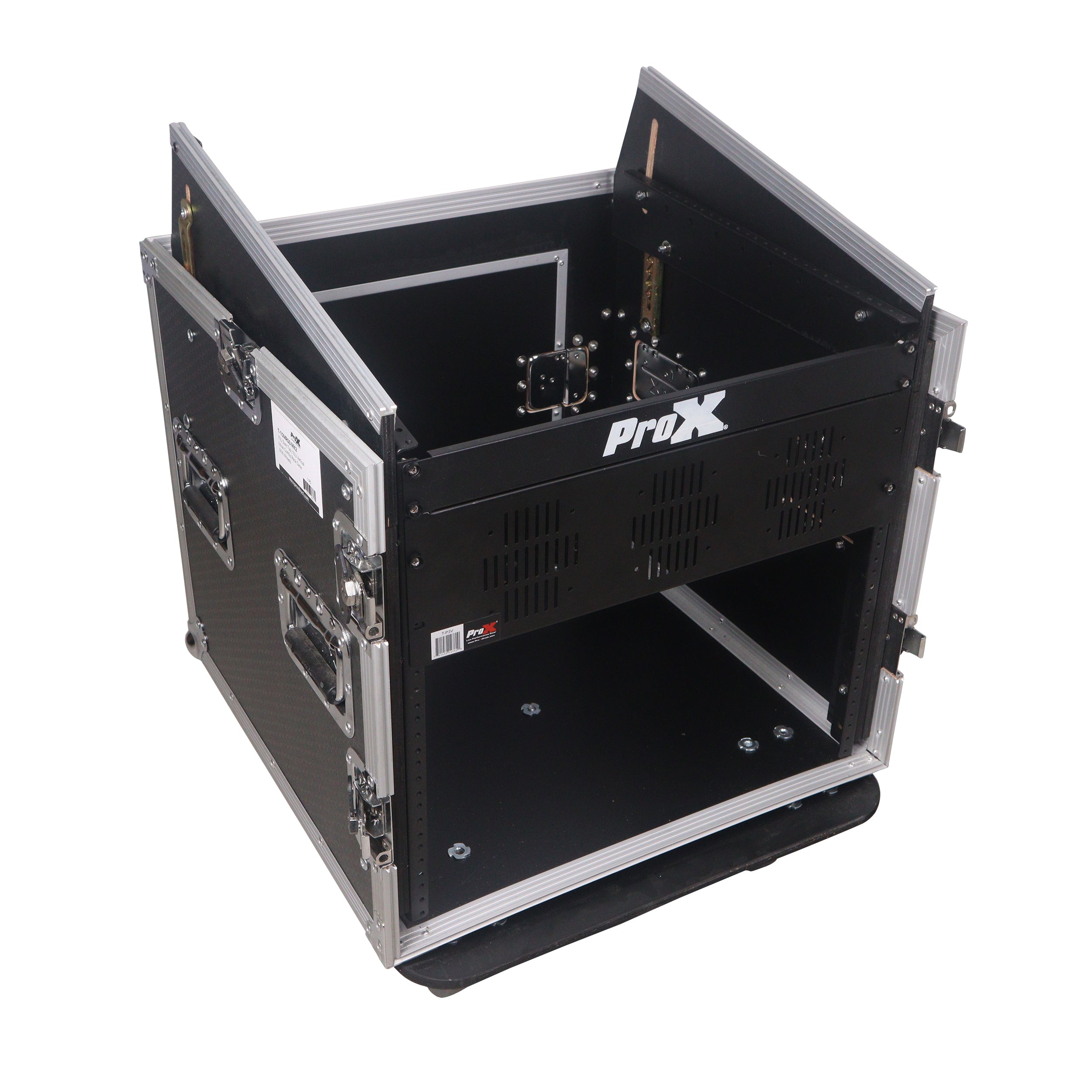 10U Vertical Rack Mount Flight Case with 10U Top for Mixer Combo Amp Rack with Caster Wheels