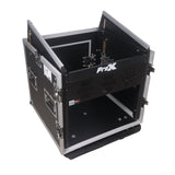 10U Vertical Rack Mount Flight Case with 10U Top for Mixer Combo Amp Rack with Caster Wheels