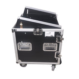 10U Vertical Rack Mount Flight Case with 10U Top for Mixer Combo Amp Rack with Caster Wheels