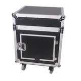 10U Vertical Rack Mount Flight Case with 10U Top for Mixer Combo Amp Rack with Caster Wheels