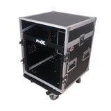 10U Vertical Rack Mount Flight Case with 10U Top for Mixer Combo Amp Rack with Caster Wheels