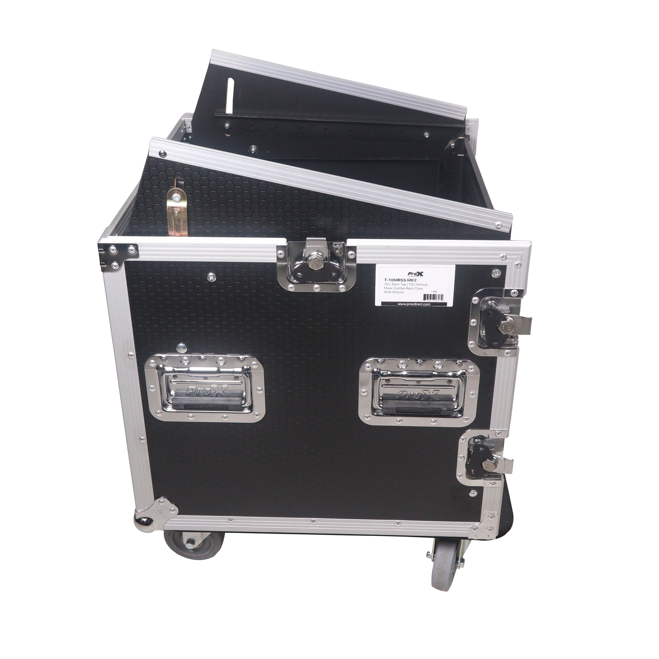 12U Vertical Rack Mount Flight Case with 10U Top for Mixer Combo Amp Rack with Caster Wheels