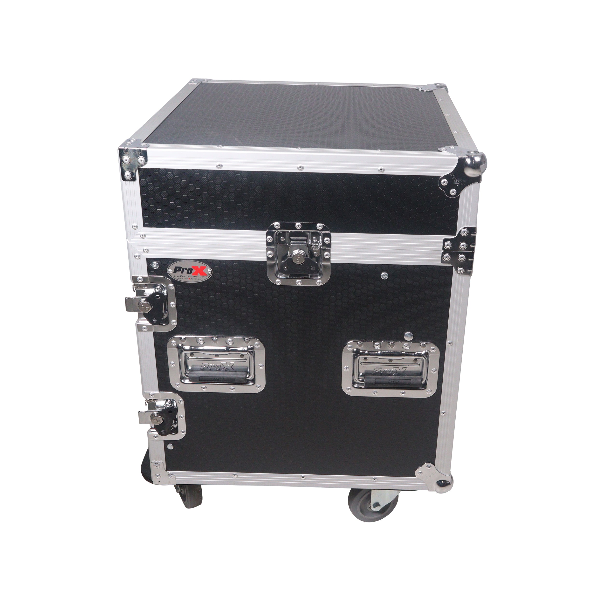 12U Vertical Rack Mount Flight Case with 10U Top for Mixer Combo Amp Rack with Caster Wheels