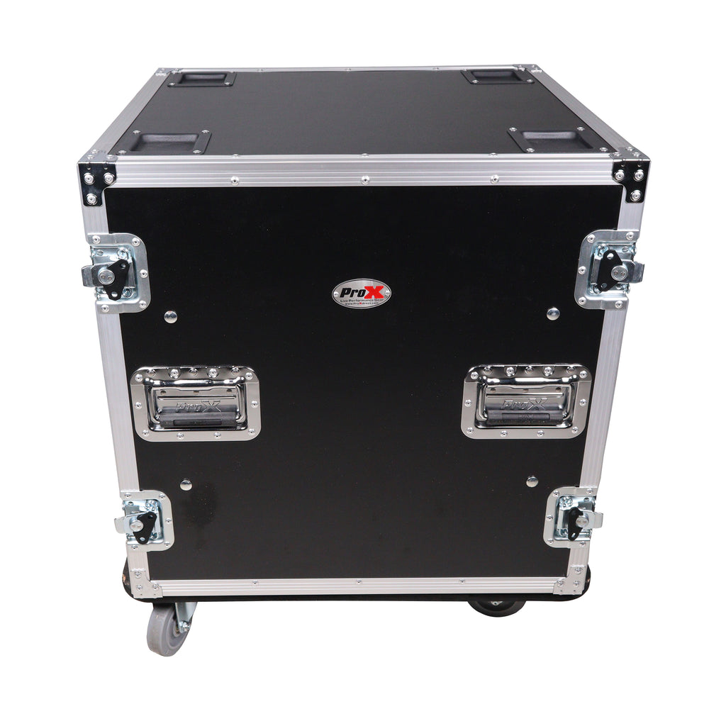 10U Space Shockproof Amp Rack ATA Flight Case 24 In Depth W-Casters