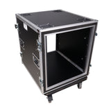 12U Space Shockproof Amp Rack ATA Flight Case 24 in. Depth with Caster Wheels