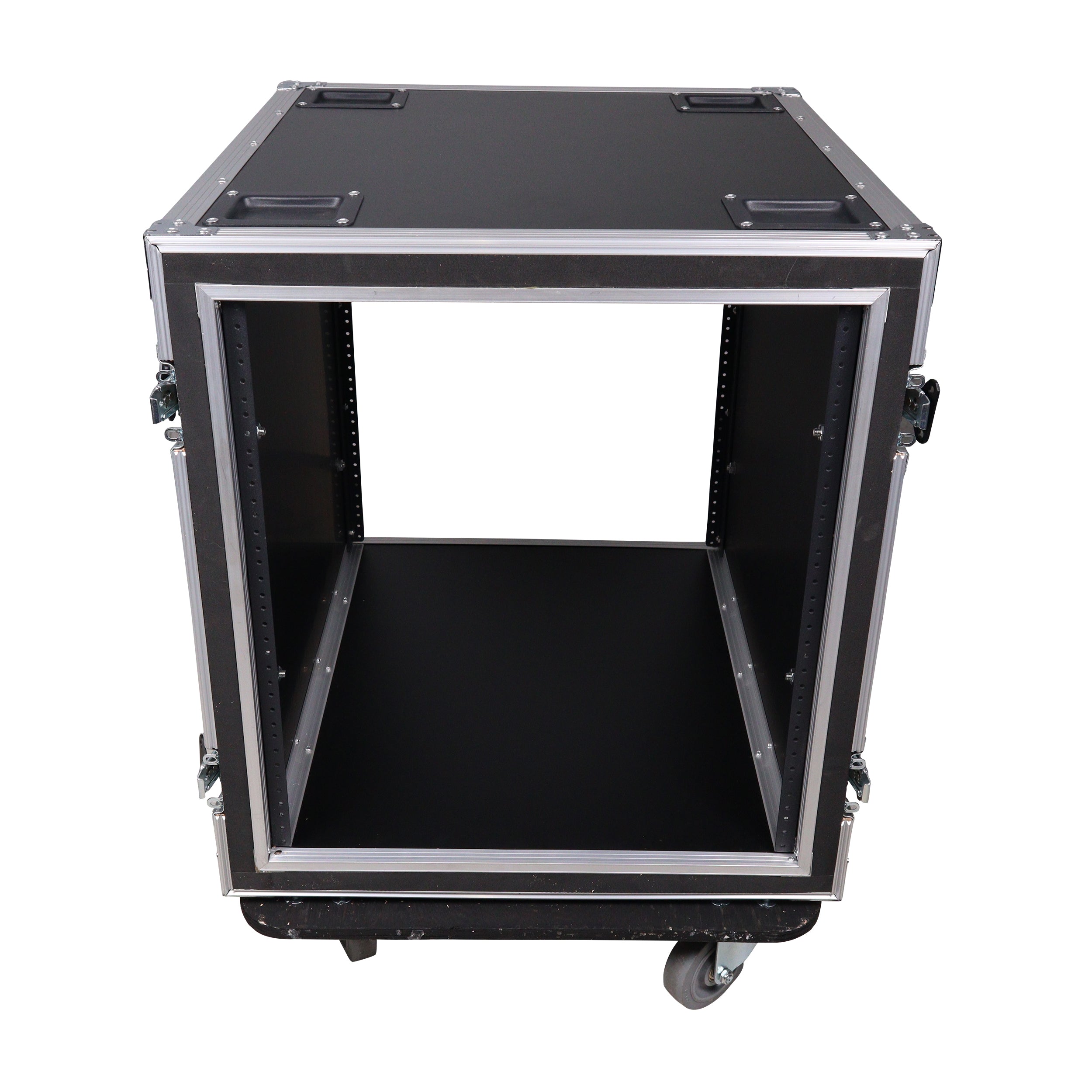 12U Space Shockproof Amp Rack ATA Flight Case 24 in. Depth with Caster Wheels