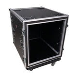 12U Space Shockproof Amp Rack ATA Flight Case 24 in. Depth with Caster Wheels