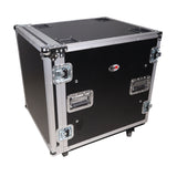 12U Space Shockproof Amp Rack ATA Flight Case 24 in. Depth with Caster Wheels