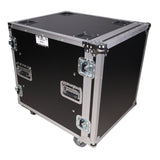 12U Space Shockproof Amp Rack ATA Flight Case 24 in. Depth with Caster Wheels