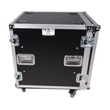 12U Space Shockproof Amp Rack ATA Flight Case 24 in. Depth with Caster Wheels