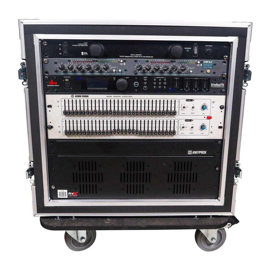 12U Space Shockproof Amp Rack ATA Flight Case 20" Depth