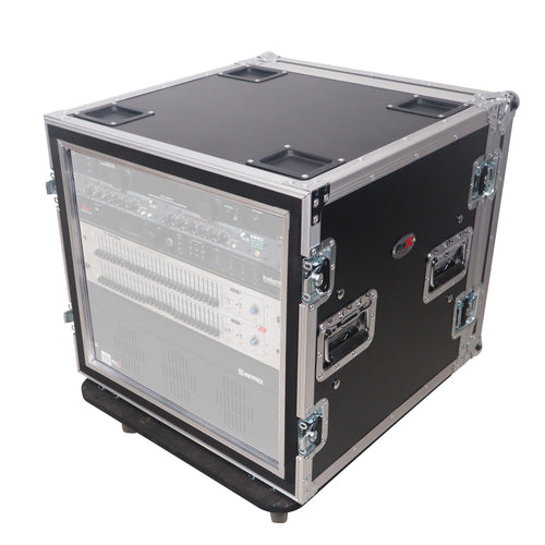 12U Space Shockproof Amp Rack ATA Flight Case 20" Depth