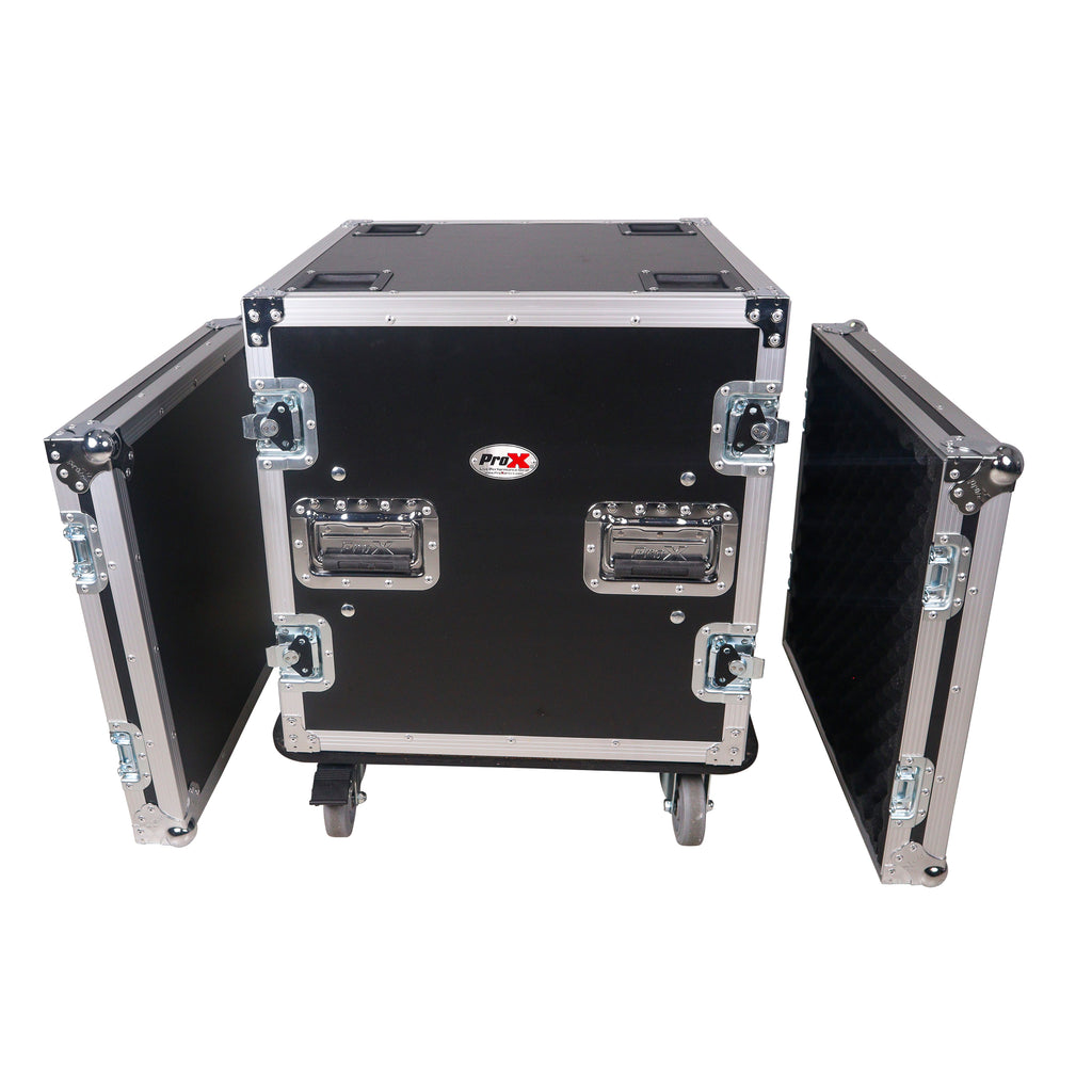 12U Space Shockproof Amp Rack ATA Flight Case 20" Depth