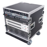 12U Vertical Amp Rack Mount Flight Case with Caster Wheels
