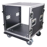 12U Vertical Amp Rack Mount Flight Case with Caster Wheels