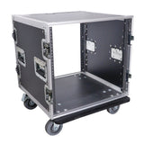 12U Vertical Amp Rack Mount Flight Case with Caster Wheels