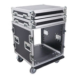 12U Vertical Amp Rack Mount Flight Case with Caster Wheels