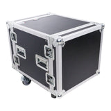 12U Vertical Amp Rack Mount Flight Case with Caster Wheels