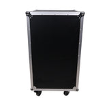 16U Vertical Rack Mount Flight Case with 10U Top for Mixer Combo Amp Rack with Laptop Shelf and Caster Wheels