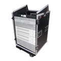 16U Vertical Rack Mount Flight Case with 10U Top for Mixer Combo Amp Rack with Caster Wheels