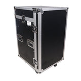 16U Vertical Rack Mount Flight Case with 10U Top for Mixer Combo Amp Rack with Caster Wheels