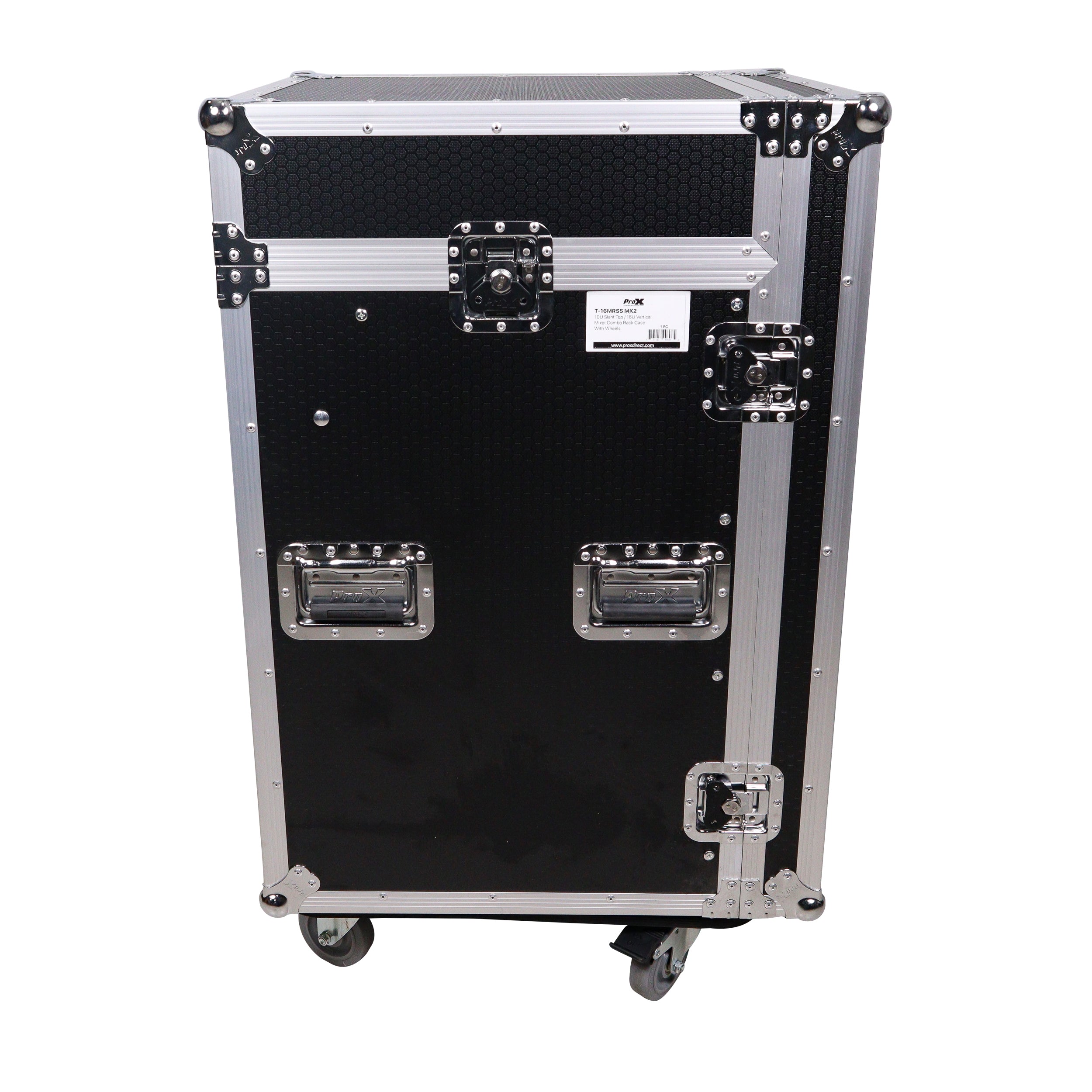 16U Vertical Rack Mount Flight Case with 10U Top for Mixer Combo Amp Rack with Caster Wheels