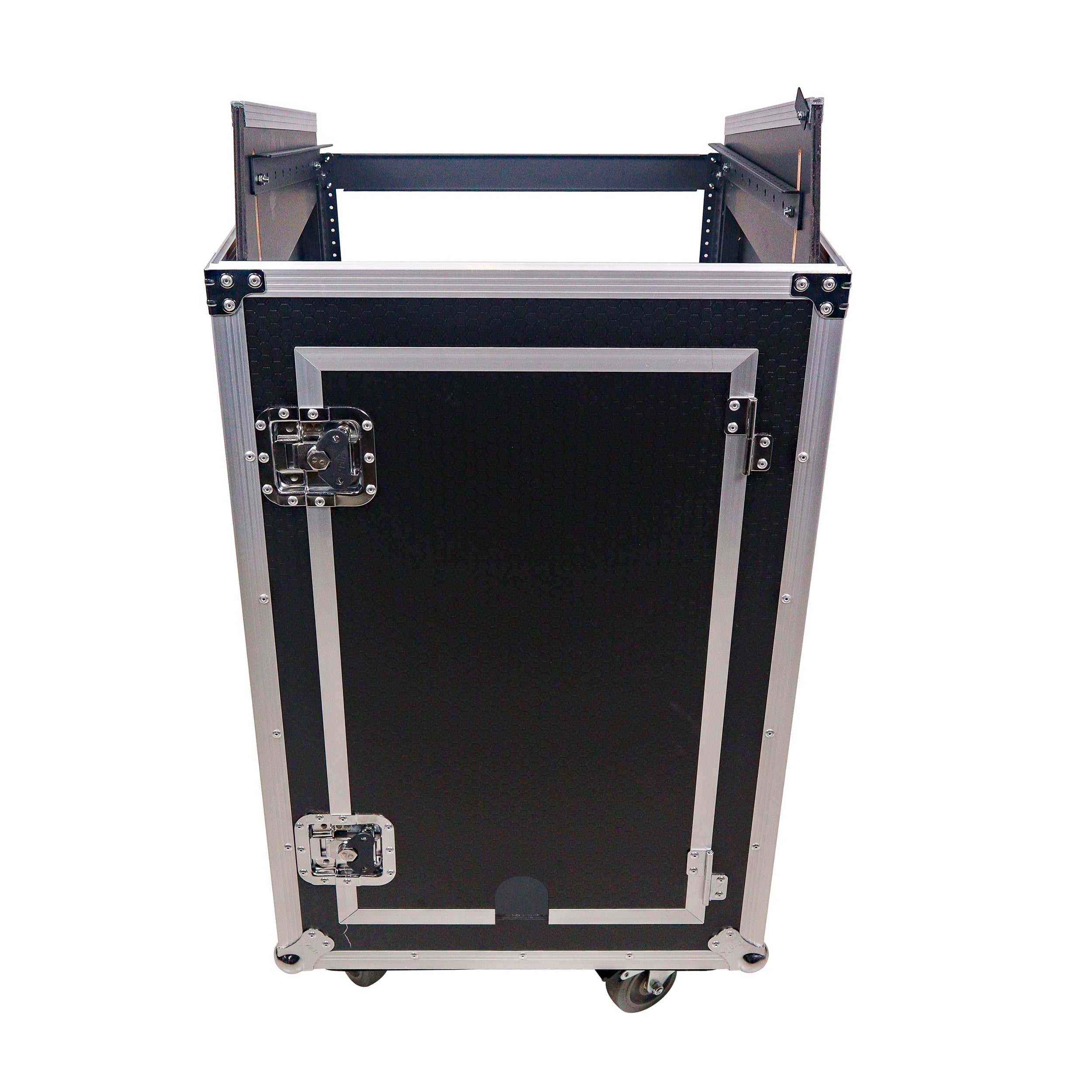 18U Vertical Rack Mount Flight Case with 10U Top for Mixer Combo Amp Rack with Caster Wheels