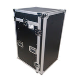 18U Vertical Rack Mount Flight Case with 10U Top for Mixer Combo Amp Rack with Caster Wheels