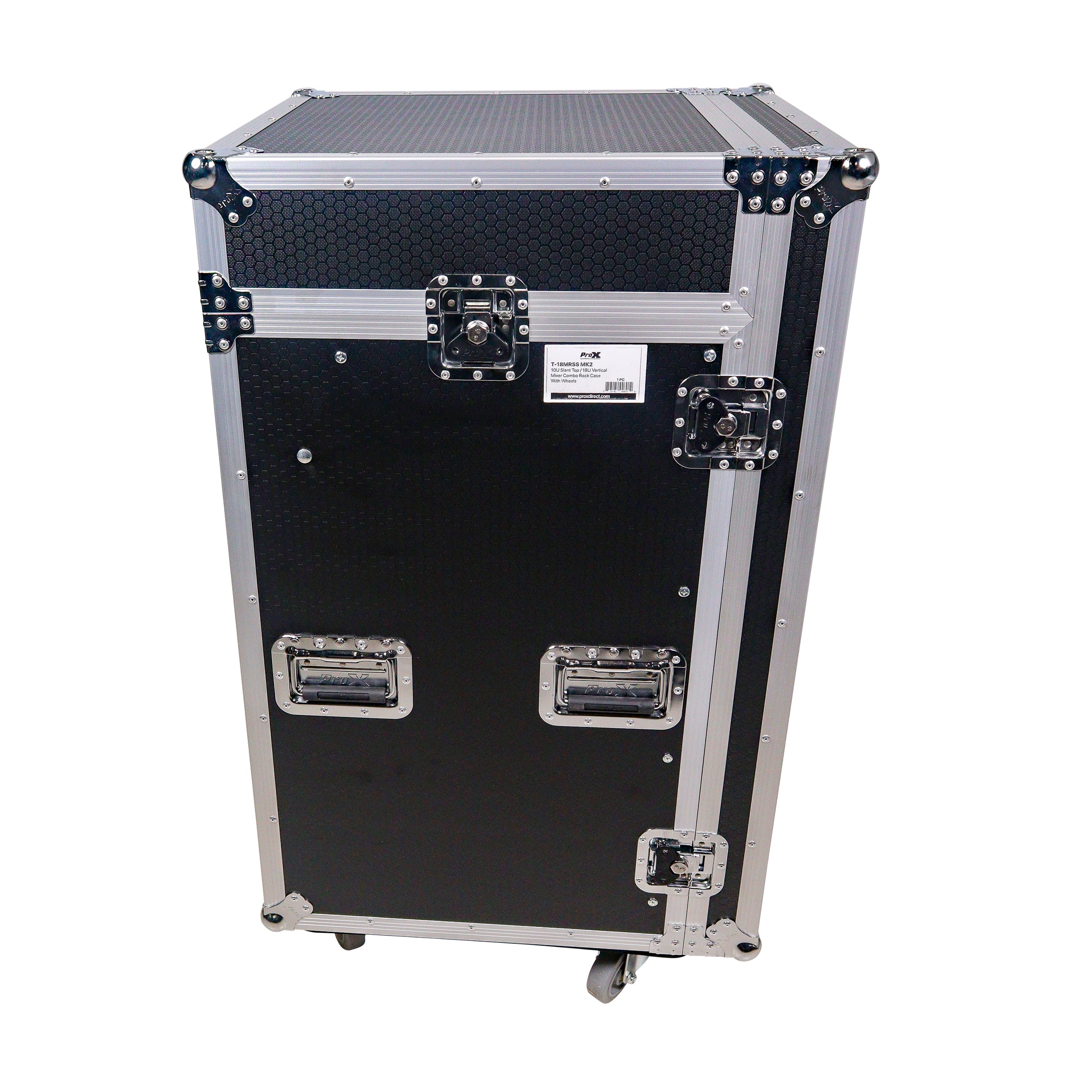 18U Vertical Rack Mount Flight Case with 10U Top for Mixer Combo Amp Rack with Caster Wheels
